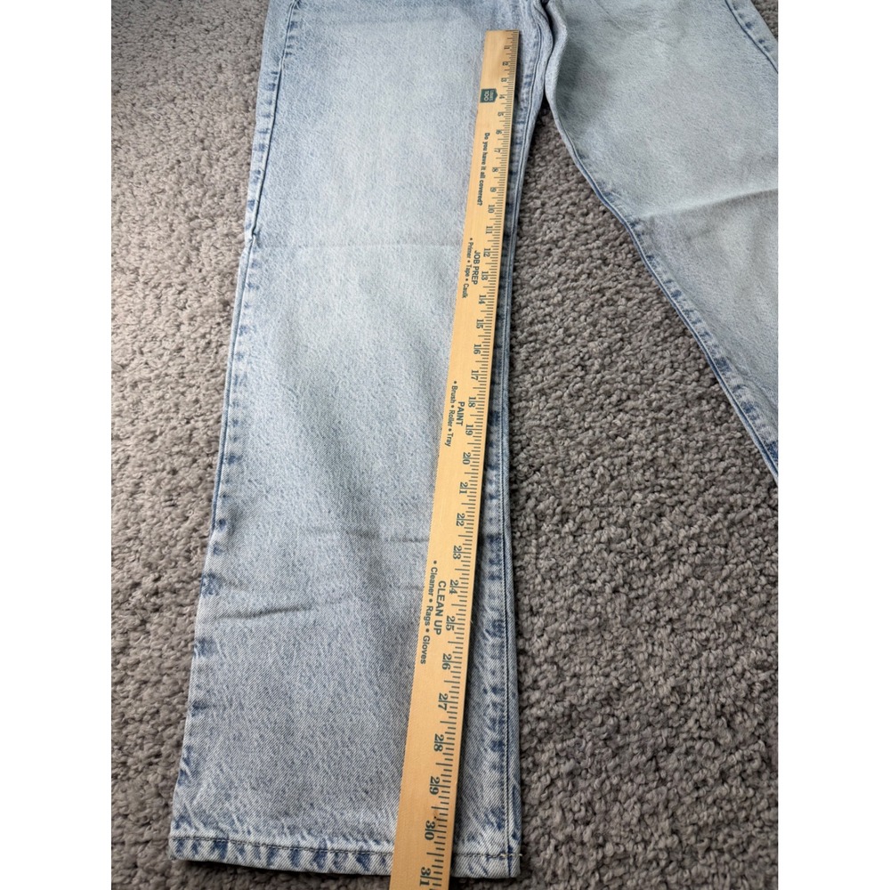 NWT Zara High Rise Straight Long Length Jeans Light Wash Acid Denim Size 12 EUR - Picture 2 of 10